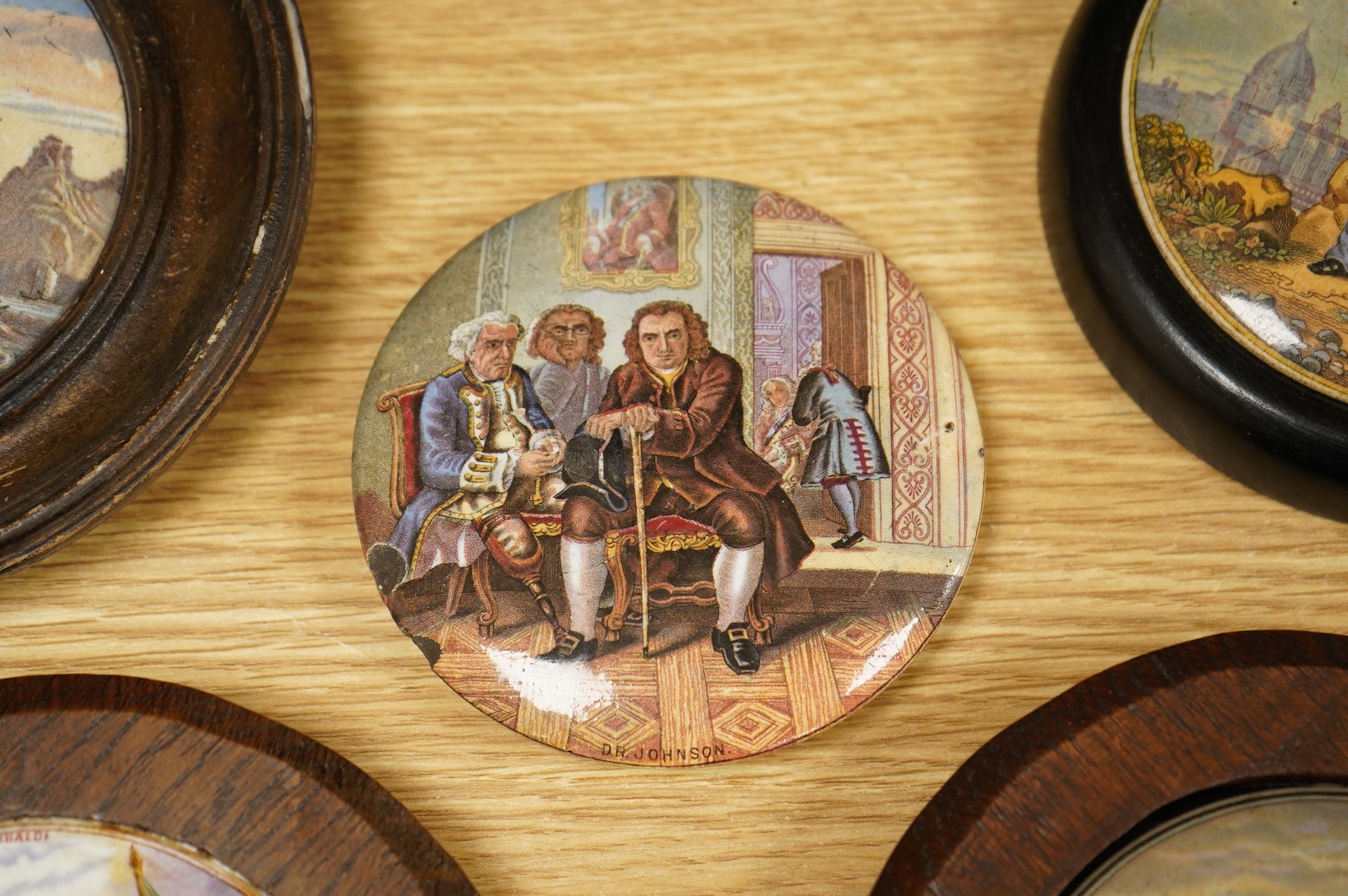 Five various 19th century pot lids